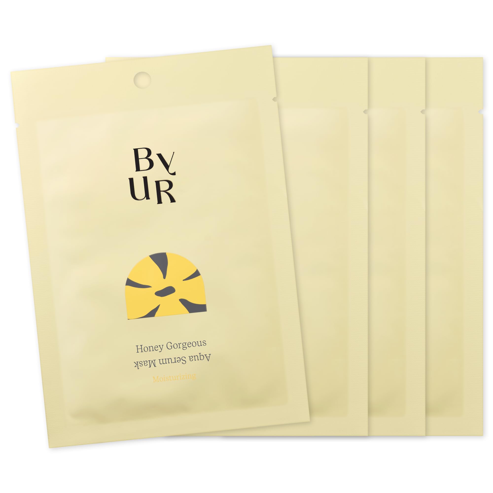 ByURバイユア フェイスパック シートマスク アクアセラムマスク 4枚 個包装 保湿 毛穴ケア (プランプハニー V1)