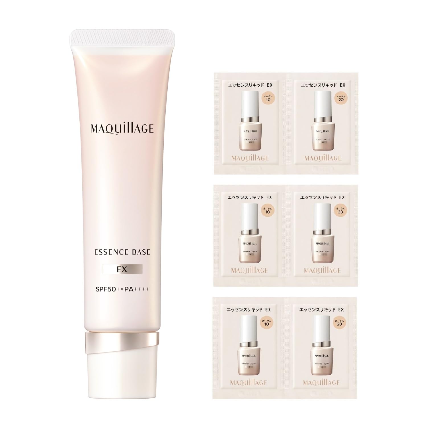 マキアージュベースメイクセット エッセンスベース EX ピュアアイボリー30g+ファンデーションサンプルつき SPF50+・PA++++ ｜ 化粧下地 美容液 ｜ クリーム状 ｜ ホワイトフローラルとシトラスの香り ｜ つや 透明感 化粧持ち スキンケア ｜ 資生堂